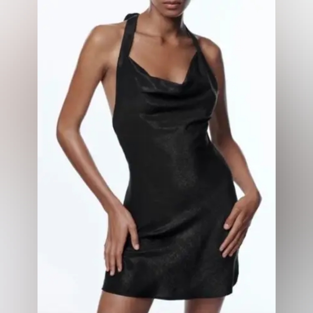 ✨️NWT Aniye By Abito Caracas Black Cross Back Mini Evening Dress XS